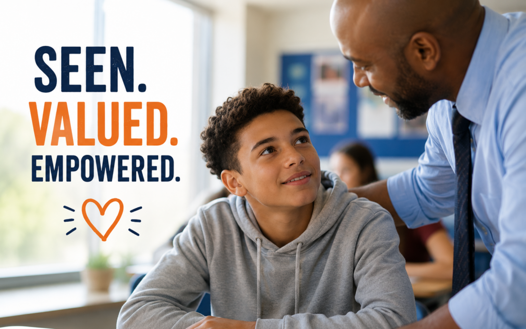 a student with teacher that feels seen